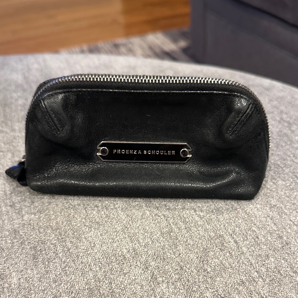 Proenza Schouler Black Leather Zip Pouch